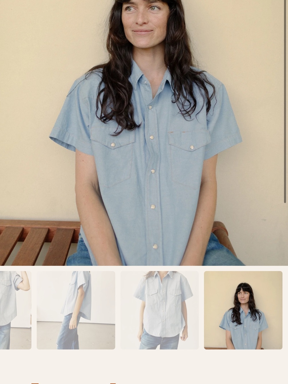 Hey Gang The S/S Western Shirt Chambray - Picture 3 of 9